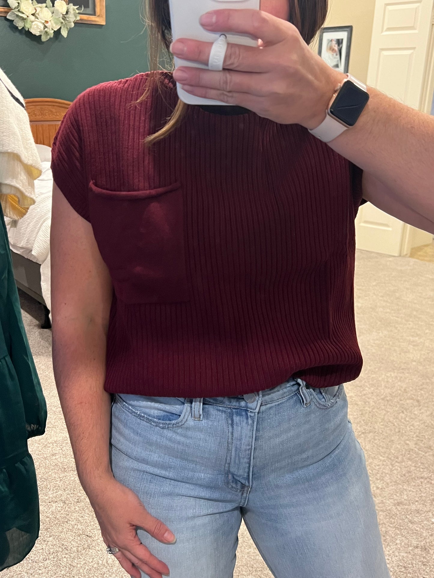 The Megan Maroon Sweater Top