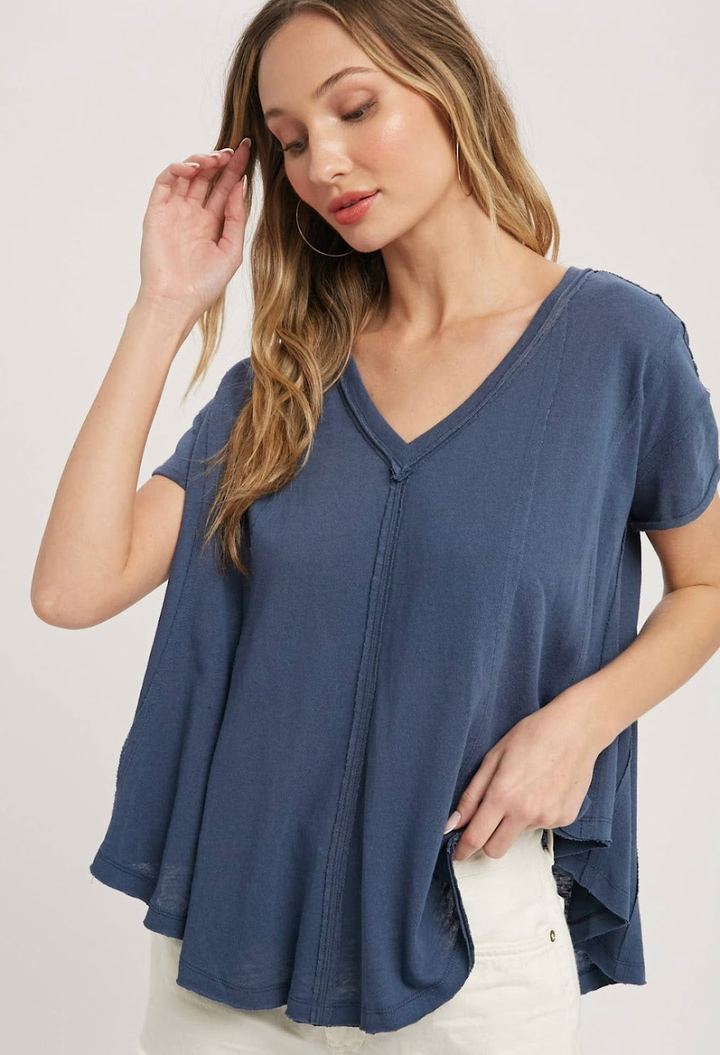 Flowy V Neck Top