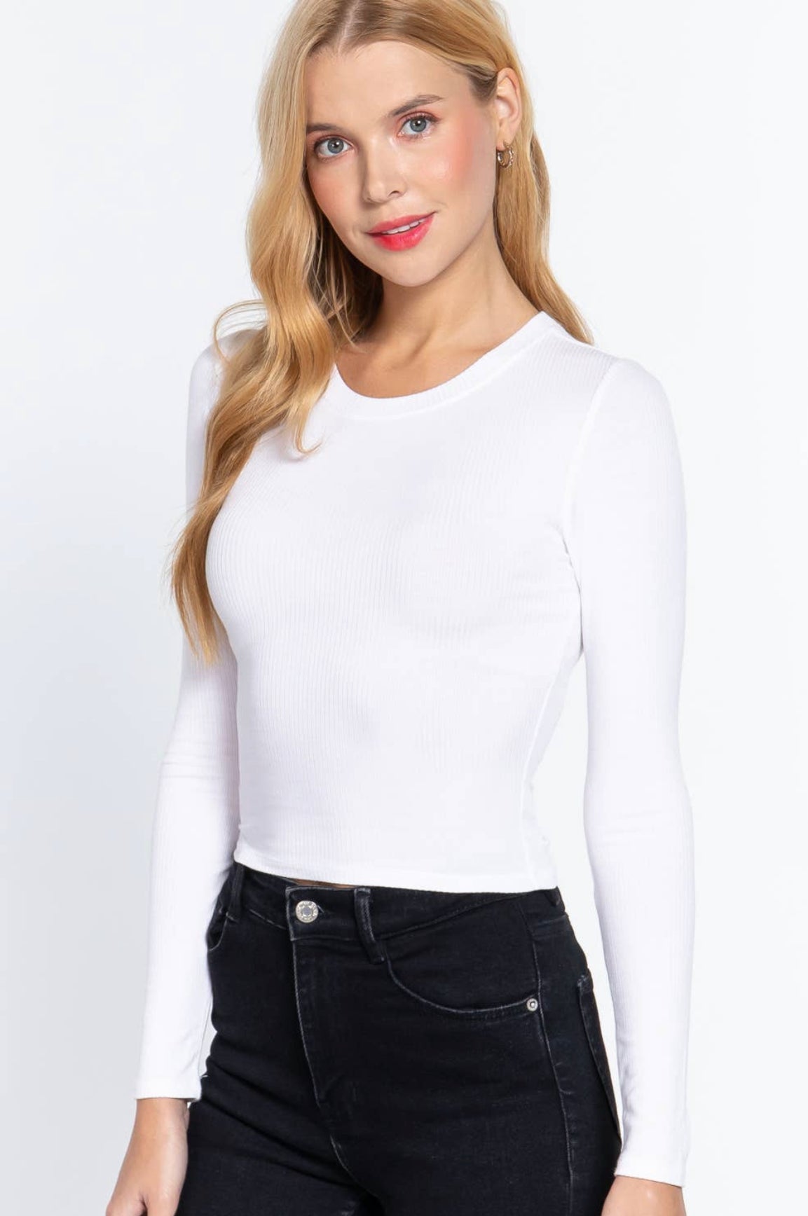 The long sleeved ribbed crop