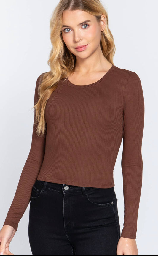 The long sleeved ribbed crop